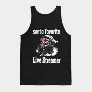 Live-streaming Tee Funny Santa online streamer Gamer Xmas Tank Top